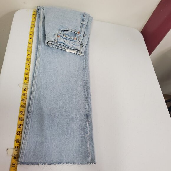 Zara Womens Grunge Skater High Rise Wide Leg Jeans Size 4 Indie Distressed NWT - Picture 12 of 15